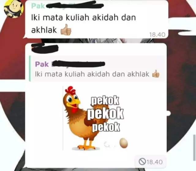 Balasan chat dosen pakai stiker © berbagai sumber