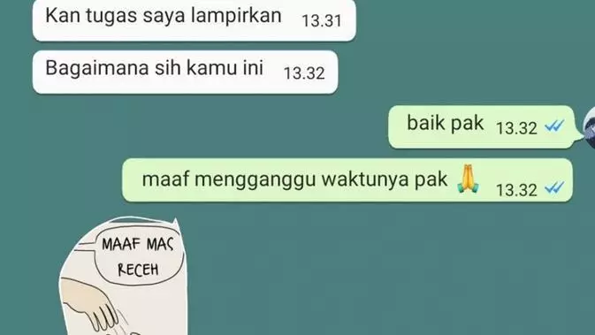 Balasan chat dosen pakai stiker © berbagai sumber
