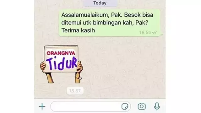 Balasan chat dosen pakai stiker © berbagai sumber