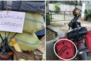 10 Tulisan lucu di belakang motor kurir ini bikin senyum lebar