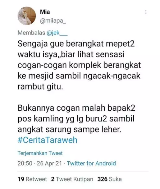 cuitan cerita tarawih © 2021 Twitter
