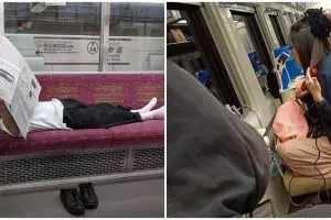 10 Aksi terlalu santai penumpang angkutan umum ini bikin ngakak