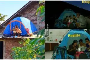 20 Momen nggak biasa saat kemah, ada yang pakai kelambu