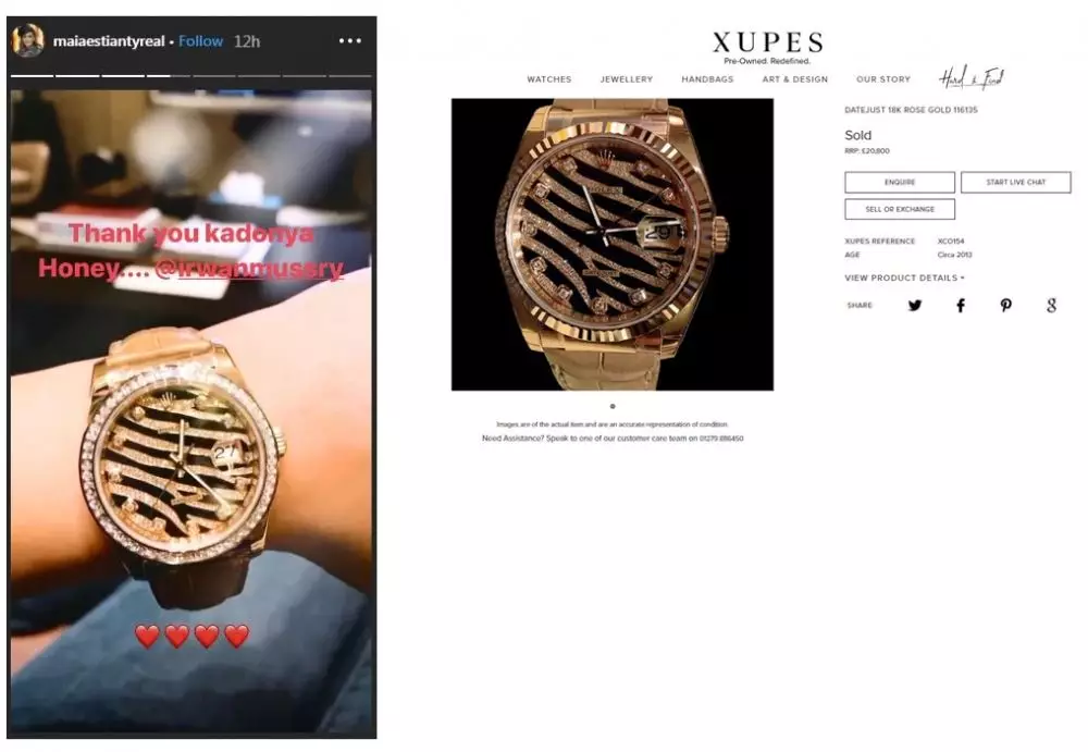 Seleb cantik dapat kado jam tangan dari suami Instagram