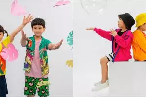 10 Gaya Rafathar dan Gampita pemotretan bareng, jadi model baju anak