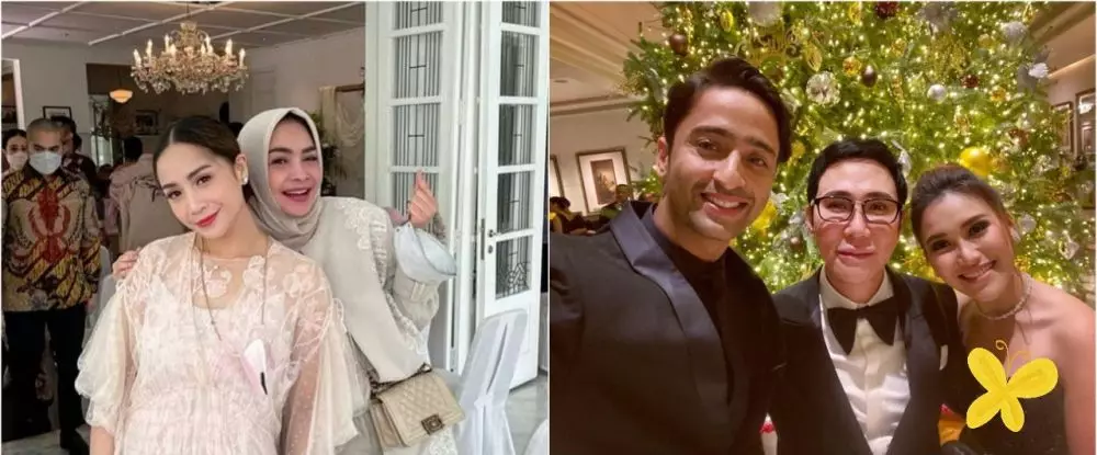 Beda gaya rambut Nagita Slavina dan Ayu Ting Ting saat kondangan © 2021 brilio.net