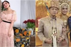 8 Beda gaya rambut Nagita Slavina dan Ayu Ting Ting saat kondangan