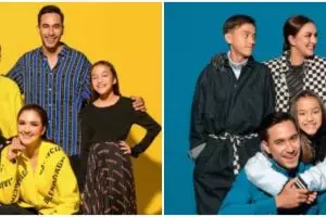 10 Gaya pemotretan terbaru keluarga Darius Sinathrya, penuh warna