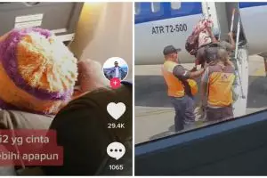 Viral anak gendong ibunya di bandara hingga naik pesawat, bikin haru