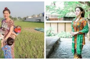 7 Potret Vicky Shu gendong anak pakai jarik, jadi sorotan