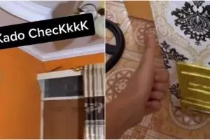 Viral penampakan perabotan rumah dibungkus kertas kado, bikin heran