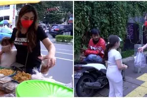 8 Momen Celine Evangelista bagi-bagi takjil di jalanan, bikin salut