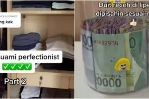Viral video suami perfeksionis susun rapi belanjaan hingga uang receh