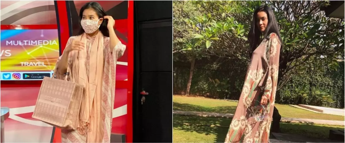 8 Beda gaya Marcella Zalianty dan Olivia Zalianty saat kenakan kaftan