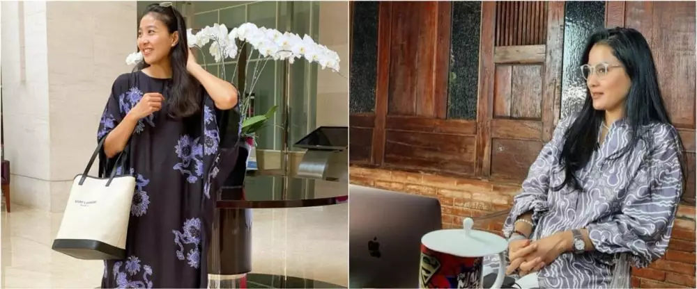 Beda gaya Marcella Zalianty dan Olivia Zalianty saat kenakan kaftan © 2021 brilio.net