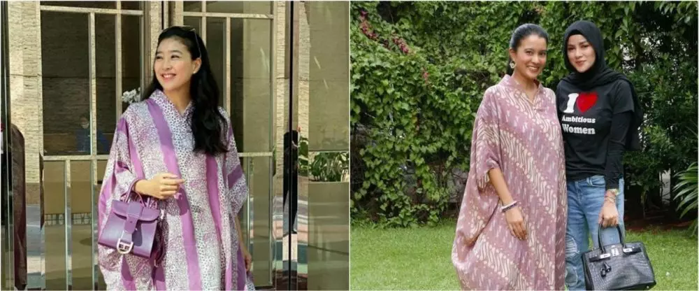 Beda gaya Marcella Zalianty dan Olivia Zalianty saat kenakan kaftan © 2021 brilio.net