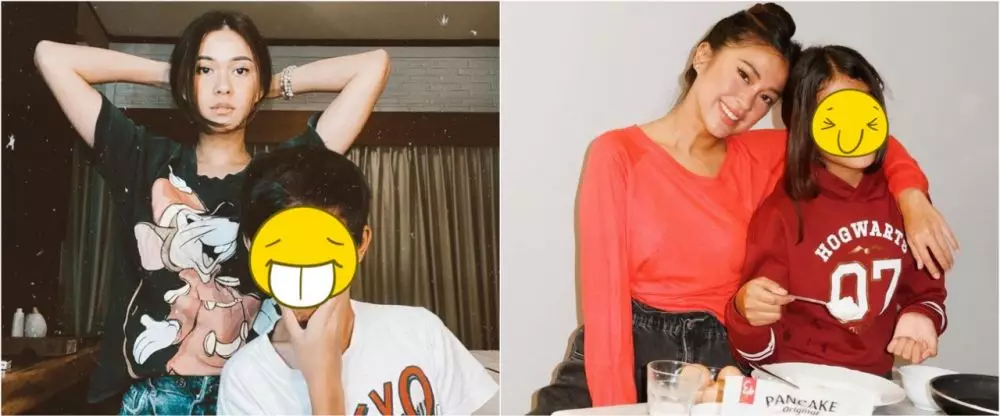 Beda gaya Nana Mirdad dan Tyna Kanna Mirdad saat momong anak © 2021 brilio.net