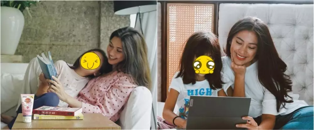 Beda gaya Nana Mirdad dan Tyna Kanna Mirdad saat momong anak © 2021 brilio.net