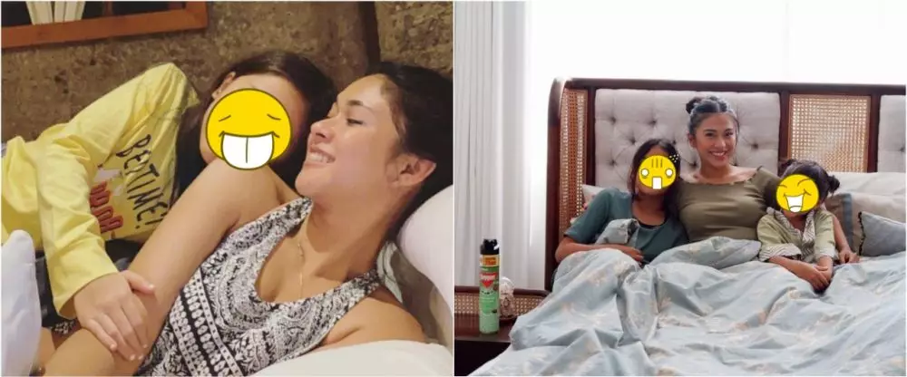 Beda gaya Nana Mirdad dan Tyna Kanna Mirdad saat momong anak © 2021 brilio.net