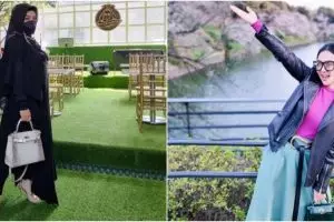 8 Momen Syahrini silaturahmi keluarga & teman, memesona kenakan hijab