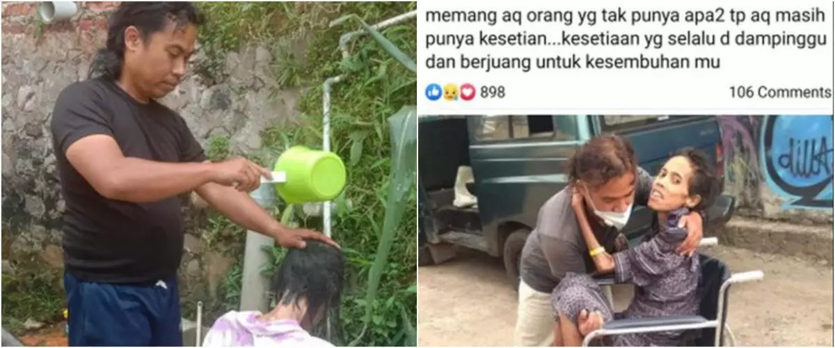 Viral kisah suami sabar rawat istri yang sedang sakit, bikin terenyuh