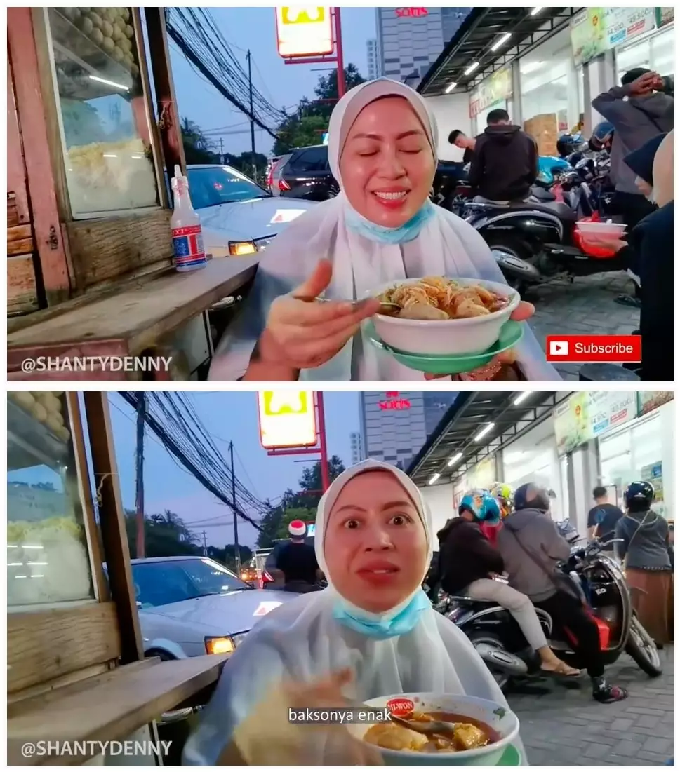 istri Denny Cagur buka puasa di pinggir jalan © YouTube