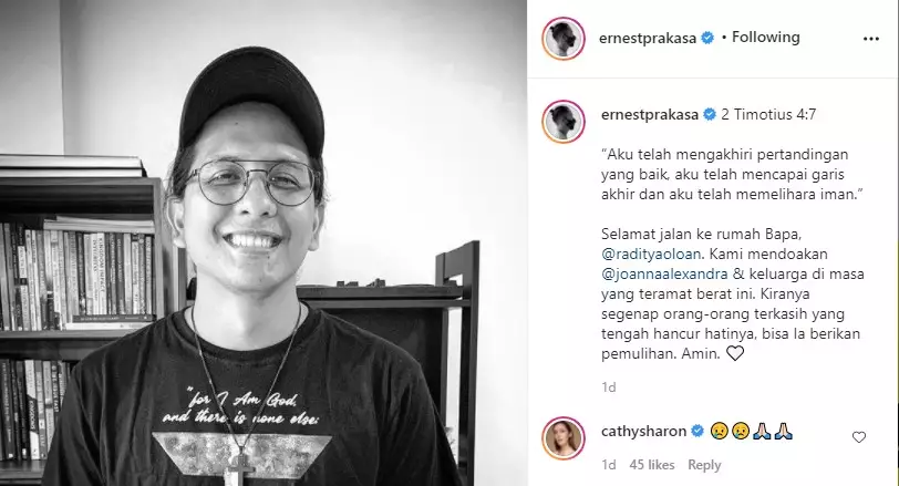 Ungkapan seleb untuk Raditya Oloan © Instagram Ungkapan seleb untuk Raditya Oloan © Instagram