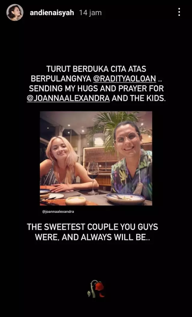 Ungkapan seleb untuk Raditya Oloan © Instagram Ungkapan seleb untuk Raditya Oloan © Instagram