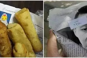 10 Potret nyeleneh wajah orang di bungkus makanan, bikin cekikikan