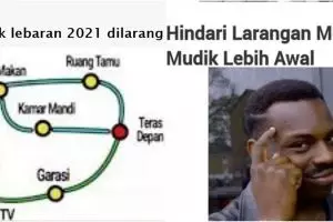 9 Meme lucu terkait larangan mudik 2021, menghibur anak rantau