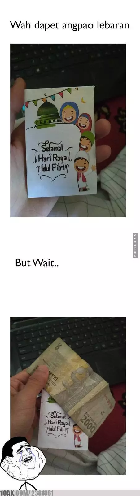 Meme lucu angpao Lebaran © berbagai sumber Meme lucu angpao Lebaran © berbagai sumber