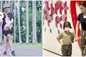 Gaya outfit 8 presenter saat momong anak, Ayu Dewi stylish abis