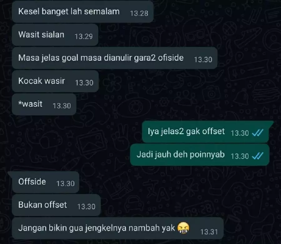 Chat WA pakai bahasa Inggris © berbagai sumber