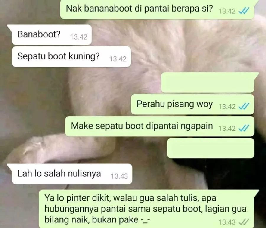 Chat WA pakai bahasa Inggris © berbagai sumber