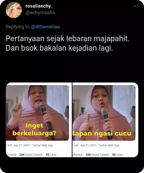 Pertanyaan khas kumpul keluarga © berbagai sumber Pertanyaan khas kumpul keluarga © berbagai sumber