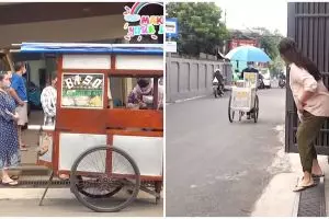 10 Momen Ussy borong dua gerobak bakso, bagi-bagi ke satu kampung