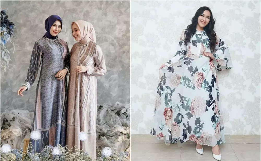 Beda gaya Nagita Slavina dan Ayu Ting-Ting kenakan gamis © berbagai sumber
