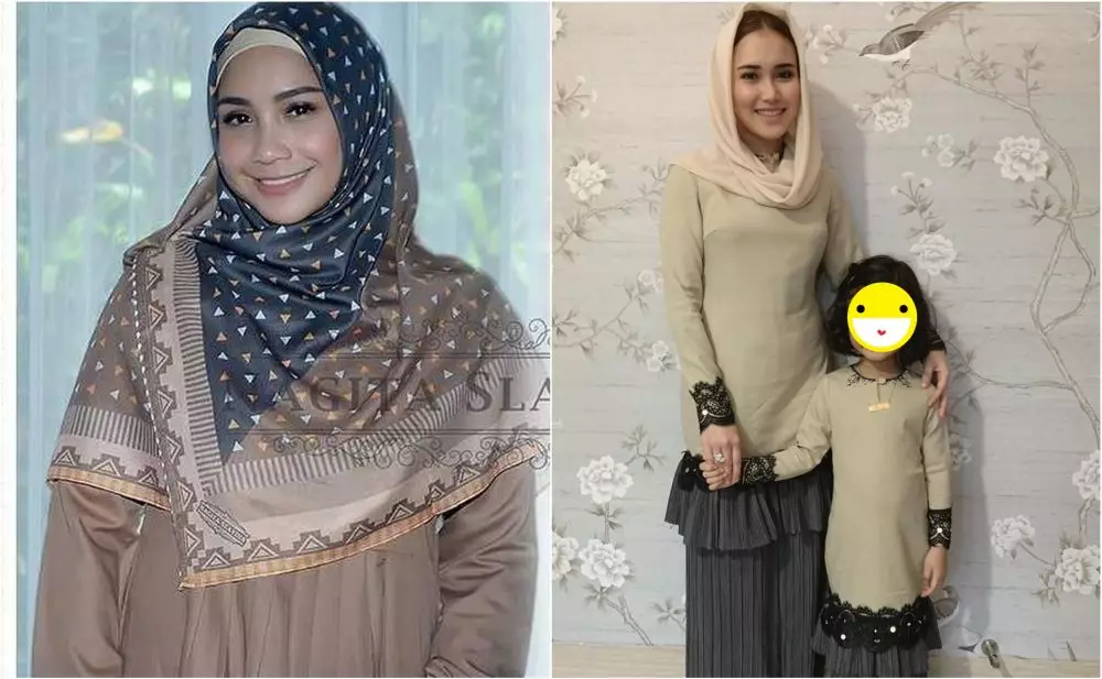 Beda gaya Nagita Slavina dan Ayu Ting-Ting kenakan gamis © berbagai sumber