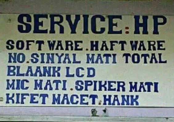 Spanduk dan papan tukang servis © berbagai sumber Spanduk dan papan tukang servis © berbagai sumber