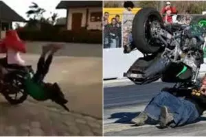 14 Aksi pamer atraksi motor ini endingnya bikin tepuk jidat