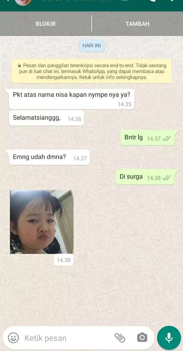 Chat lucu kurir paket ngajak bercanda © 2021 berbagai sumber Chat lucu kurir paket ngajak bercanda © 2021 berbagai sumber