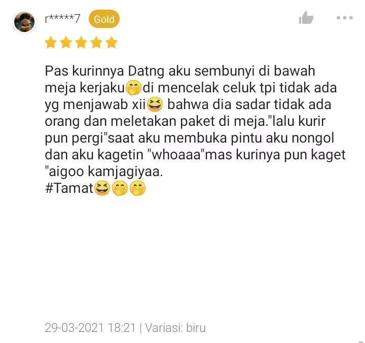 Testimoni bintang lima © Twitter