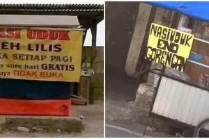 10 Tulisan lucu di pedagang nasi uduk, bikin geleng kepala yang baca