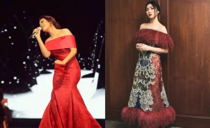 Adu gaya Raisa dan Isyana saat di panggung Instagram/@raisa6690 dan @isyanasarasvati
