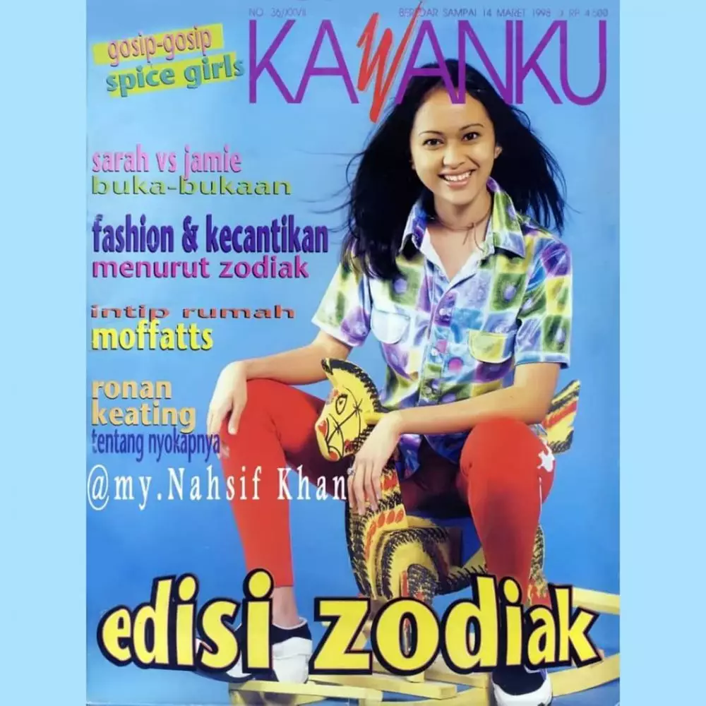 potret lawas sarah sechan jadi cover majalah © instagram
