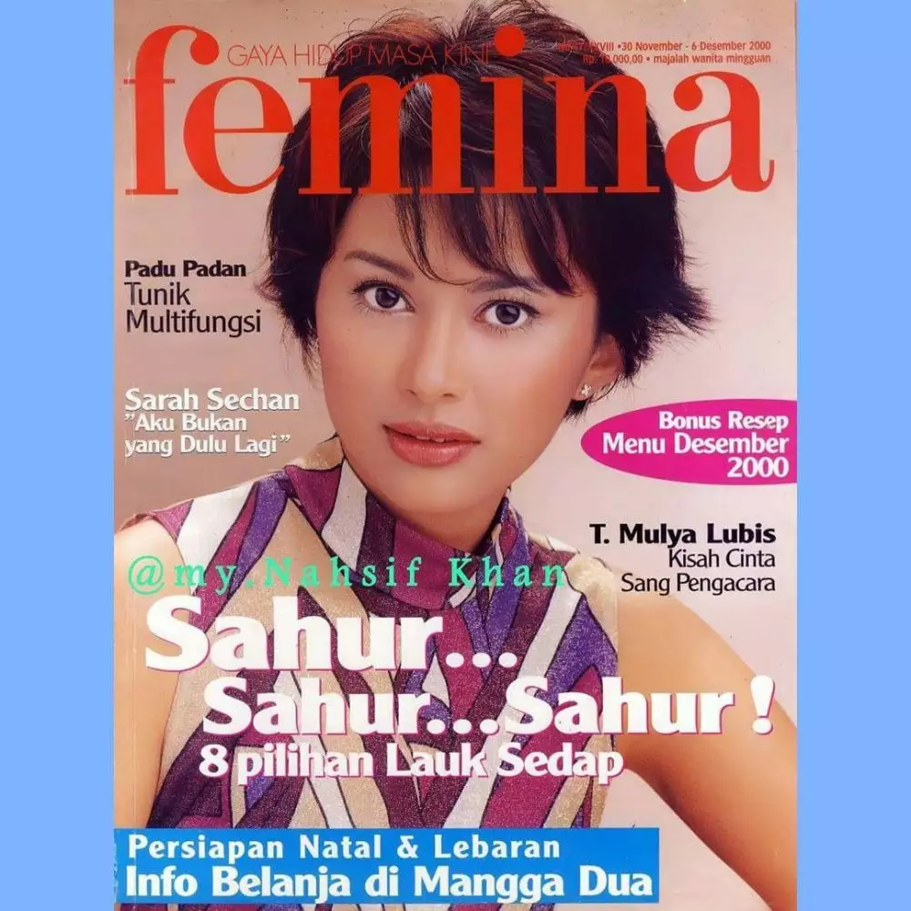 potret lawas sarah sechan jadi cover majalah © instagram