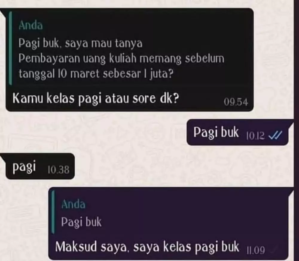 chat lucu salah paham dengan guru Berbagai sumber