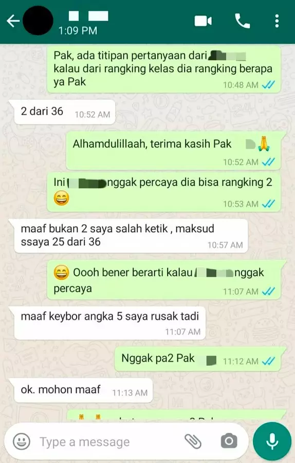 chat lucu salah paham dengan guru Berbagai sumber