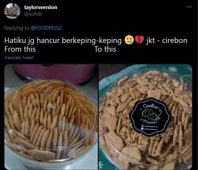 kue kering hancur efek pengiriman  © 2021 berbagai sumber