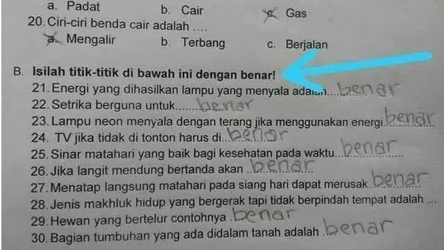 Jawaban lucu tak bisa disalahkan © berbagai sumber